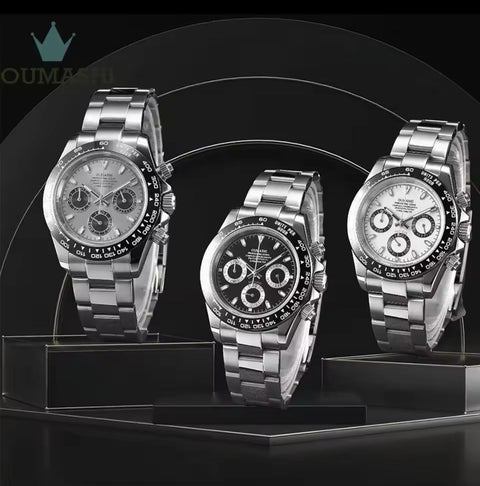 Men's Fashion Sports Watches for Men Business Stainless Steel Quartz Wristwatch