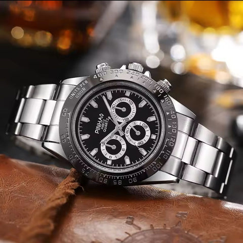 Men's Fashion Sports Watches for Men Business Stainless Steel Quartz Wristwatch